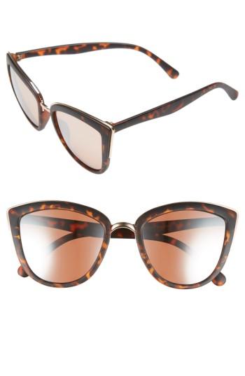 Women's Bp. 55mm Metal Rim Cat Eye Sunglasses - Rose Gold/ Tort