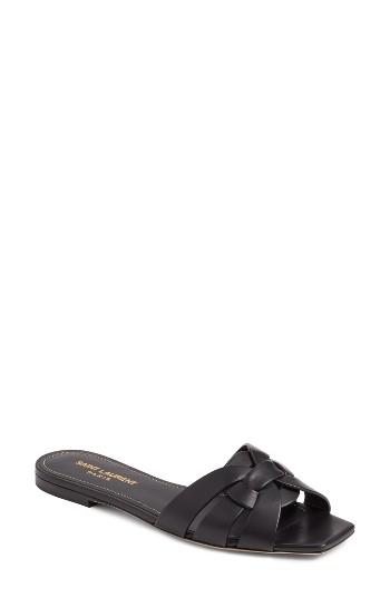 Women's Saint Laurent Tribute Slide Sandal .5us / 37.5eu - Black