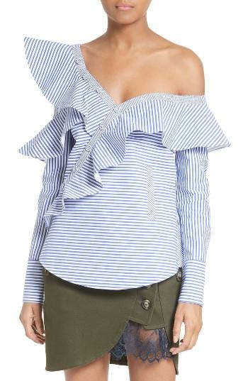 Women's Self-portrait Asymmetrical Ruffle Top