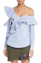 Women's Self-portrait Asymmetrical Ruffle Top