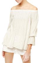 Women's Sanctuary Stripe Linen Blend Bell Sleeve Top