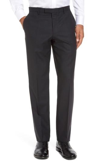 Men's Boss Leenon Flat Front Check Wool Trousers