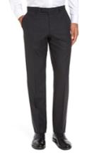 Men's Boss Leenon Flat Front Check Wool Trousers