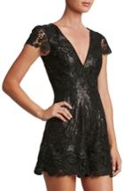 Women's Dress The Population Sabrina Embroidered Sequin Romper