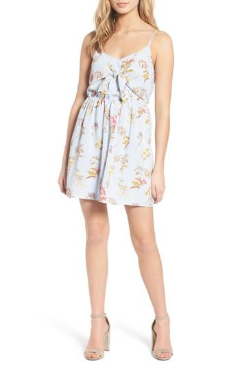 Women's Speechless Floral Tie Front Dress - Blue