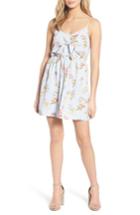 Women's Speechless Floral Tie Front Dress - Blue