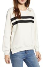 Women's Sundry Side Zip Stripe Pullover - White