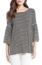Women's Karen Kane Bell Sleeve Stripe Top - Black