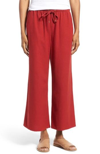 Women's Eileen Fisher Silk Noil Wide Leg Pants, Size - Ivory