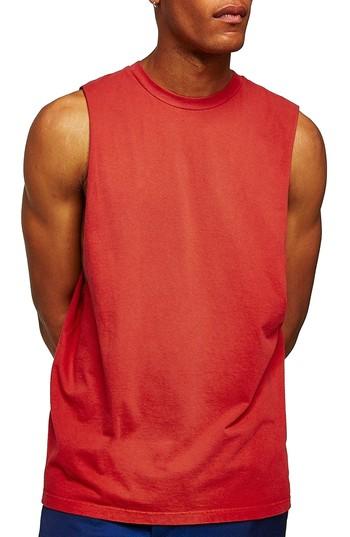 Men's Topman Oversize Tank, Size - Red