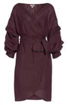 Women's Chelsea28 Shadow Stripe Wrap Dress - Burgundy