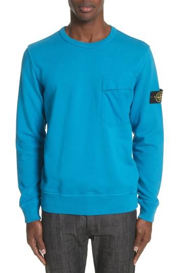 Men's Stone Island Pocket Sweatshirt - Blue