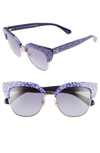 Women's Kate Spade New York Karri 53mm Sunglasses - Pattern Blue/ Blue