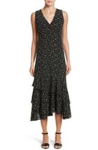Women's Lafayette 148 New York Taurina Tiered Silk Dress, Size - Grey