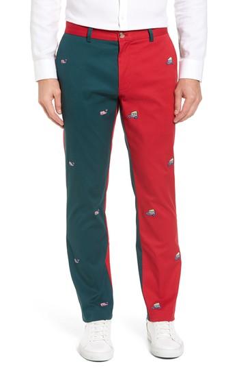 Men's Vineyard Vines Breaker Embroidered Pieced Pants X 30 - Red