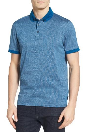Men's Ted Baker London Tig Jacquard Polo (s) - Blue/green