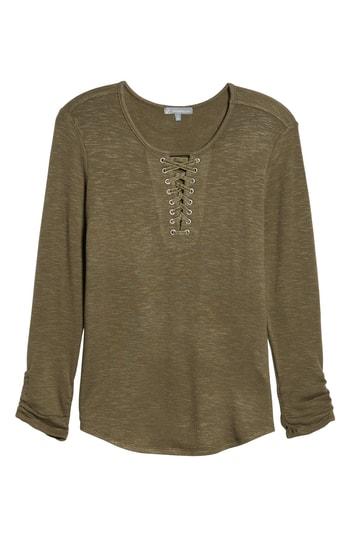 Women's Wit & Wisdom Lace-up Top - Green