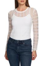 Women's 1.state Delicate Lace Knit Top, Size - White