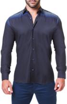 Men's Maceoo Fibonacci Mondrian Trim Fit Sport Shirt (s) - Blue
