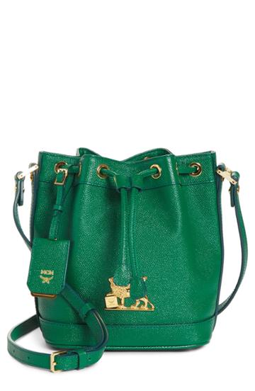 Mcm Mini Rgb Drawstring Crossbody Bag - Green