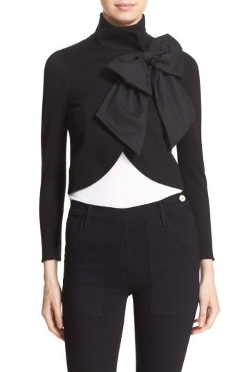 Women's Alice + Olivia 'addison' Bow Front Jacket - Black