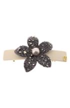 Alexandre De Paris 'flower & Strass' Barrette, Size - Beige