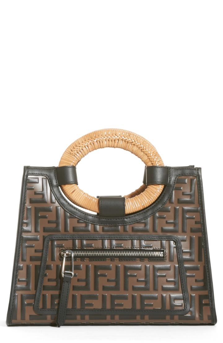 Fendi Runaway Logo Calfskin Leather Shopper -