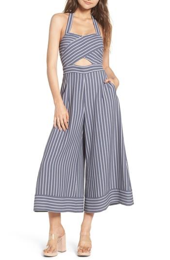 Women's Leith Stripe Convertible Halter Jumpsuit - Grey