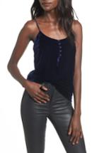 Women's L'academie The Button Velvet Camisole - Blue
