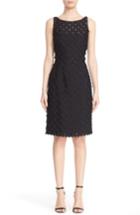 Women's Carmen Marc Valvo Couture Circle Applique Sleeveless Sheath Dress - Black