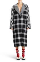 Women's Burberry Tartan Wool & Cashmere Reversible Overcoat - Black