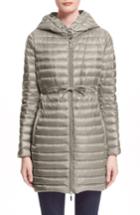 Women's Moncler Barbel Water Resistant Long Hooded Down Jacket - Beige