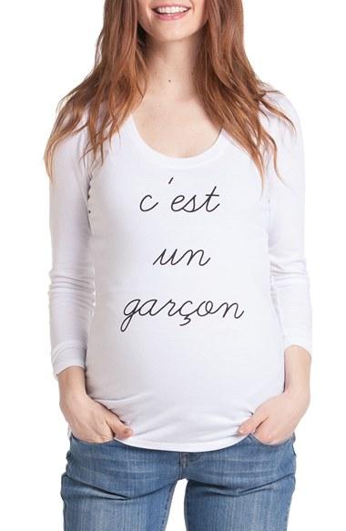Women's Lilac Clothing Frenchie - It's A Boy Maternity Tee
