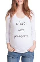 Women's Lilac Clothing Frenchie - It's A Boy Maternity Tee