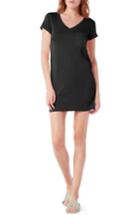 Petite Women's Michael Stars V-neck Jersey Minidress P - Black