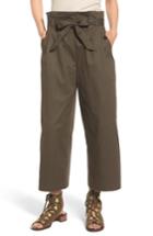 Women's Soprano Paperbag Waist Wide Leg Pants - Green