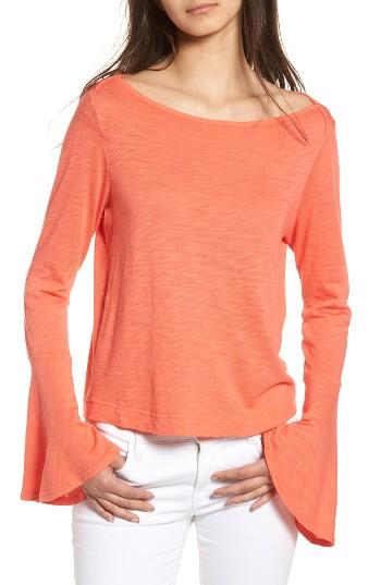 Women's Splendid Bell Sleeve Slub Tee - Coral