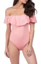 Women's Trina Turk Off The Shoulder One-piece Swimsuit - Coral