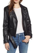 Women's Marc New York Leather Moto Jacket - Black
