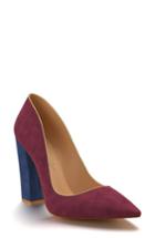 Women's Shoes Of Prey Block Heel Pump .5 B - Burgundy