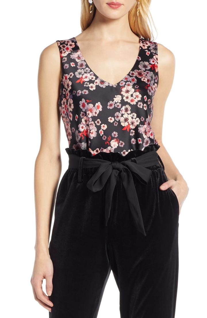 Petite Women's Halogen Sleeveless Top, Size P - Black