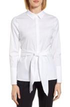 Women's Emerson Rose Tie Front Cotton Blend Blouse - White