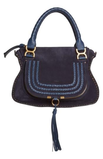 Chloe 'medium Marcie' Suede Satchel - Blue
