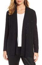 Women's Eileen Fisher Sequin Merino Wool Cardigan, Size - Black