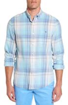 Men's Vineyard Vines Pequot Plaid Slim Fit Tucker Sport Shirt, Size - Blue