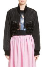 Women's Ashley Williams Crop Beaded Bomber Jacket