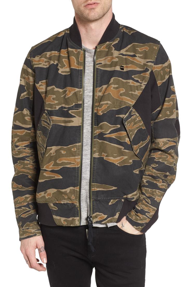 Men's G-star Raw Motac-x Camo Bomber Jacket - Green