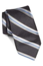 Men's Ted Baker London Stripe Woven Silk Tie, Size - Black
