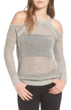 Women's Astr The Label Janet Cold Shoulder Sweater - Grey