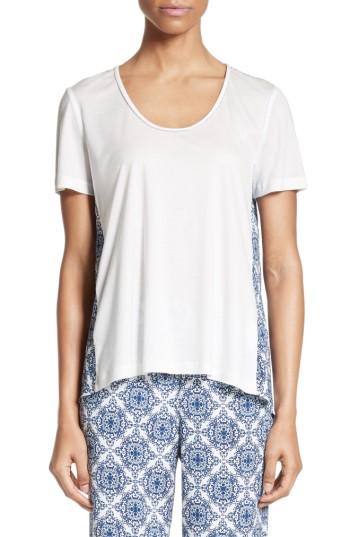 Women's St. John Collection Drapey Interlock Tee - White